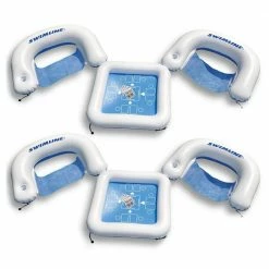 Inflatable Game Station Pool Set with Waterproof Playing Cards (2-Pack) by Swimline