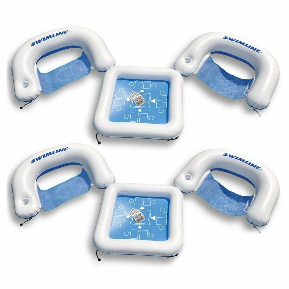 Inflatable Game Station Pool Set with Waterproof Playing Cards (2-Pack) by Swimline 3 Inflatable Game Station Pool Set with Waterproof Playing Cards (2-Pack) by Swimline