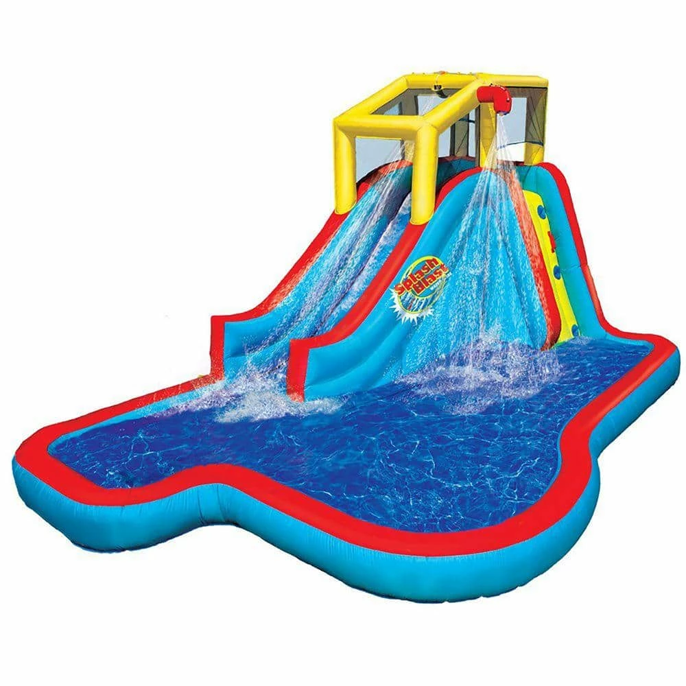 Slide and Soak Splash Park Inflatable Outdoor Kids Water Park Play Center by BANZAI 3 Slide and Soak Splash Park Inflatable Outdoor Kids Water Park Play Center by BANZAI