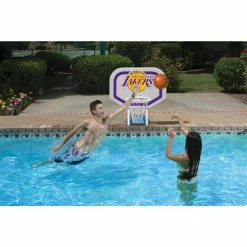 Los Angeles Lakers NBA Pro Rebounder Swimming Pool Basketball Game by Poolmaster -Pool Supplies Sales Store multicolored poolmaster pool toys 72944 c3 1000