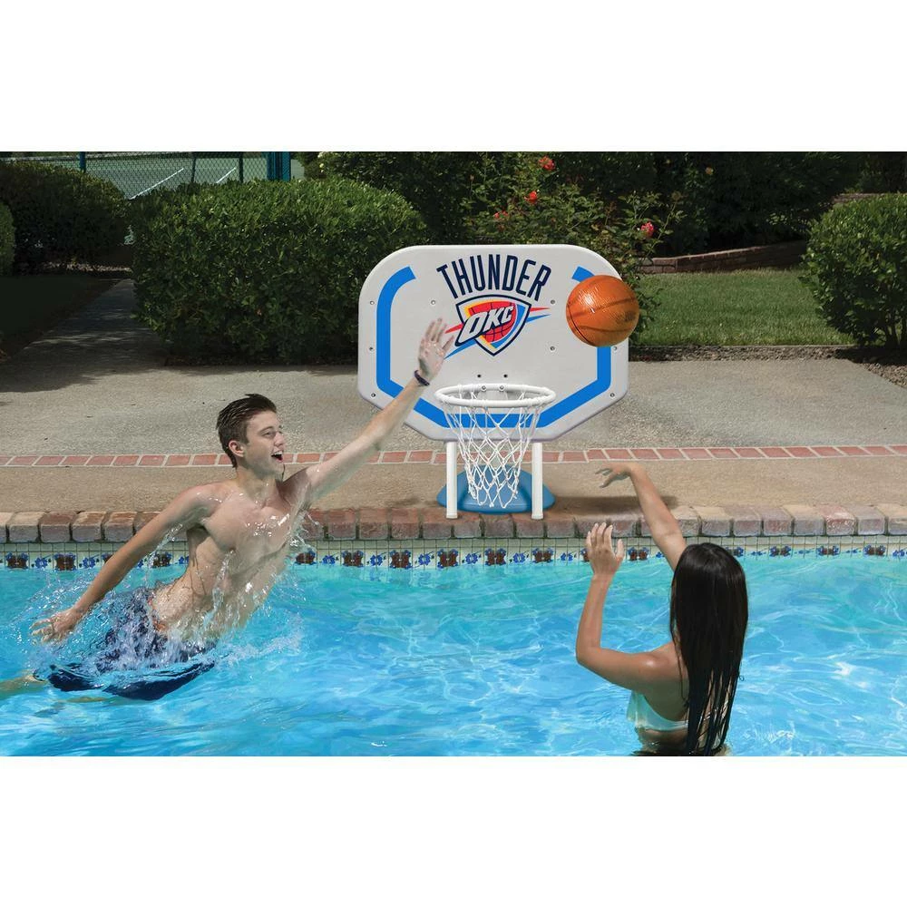 Oklahoma City Thunder NBA Pro Rebounder Swimming Pool Basketball Game by Poolmaster 4 Oklahoma City Thunder NBA Pro Rebounder Swimming Pool Basketball Game by Poolmaster - Image 2