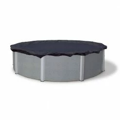 8-Year 24 ft. Round Navy Blue Above Ground Winter Pool Cover by Blue Wave