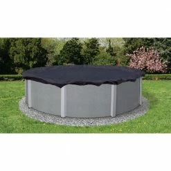 8-Year 24 ft. Round Navy Blue Above Ground Winter Pool Cover by Blue Wave -Pool Supplies Sales Store navy blue blue wave winter pool covers bwc708 66 1000
