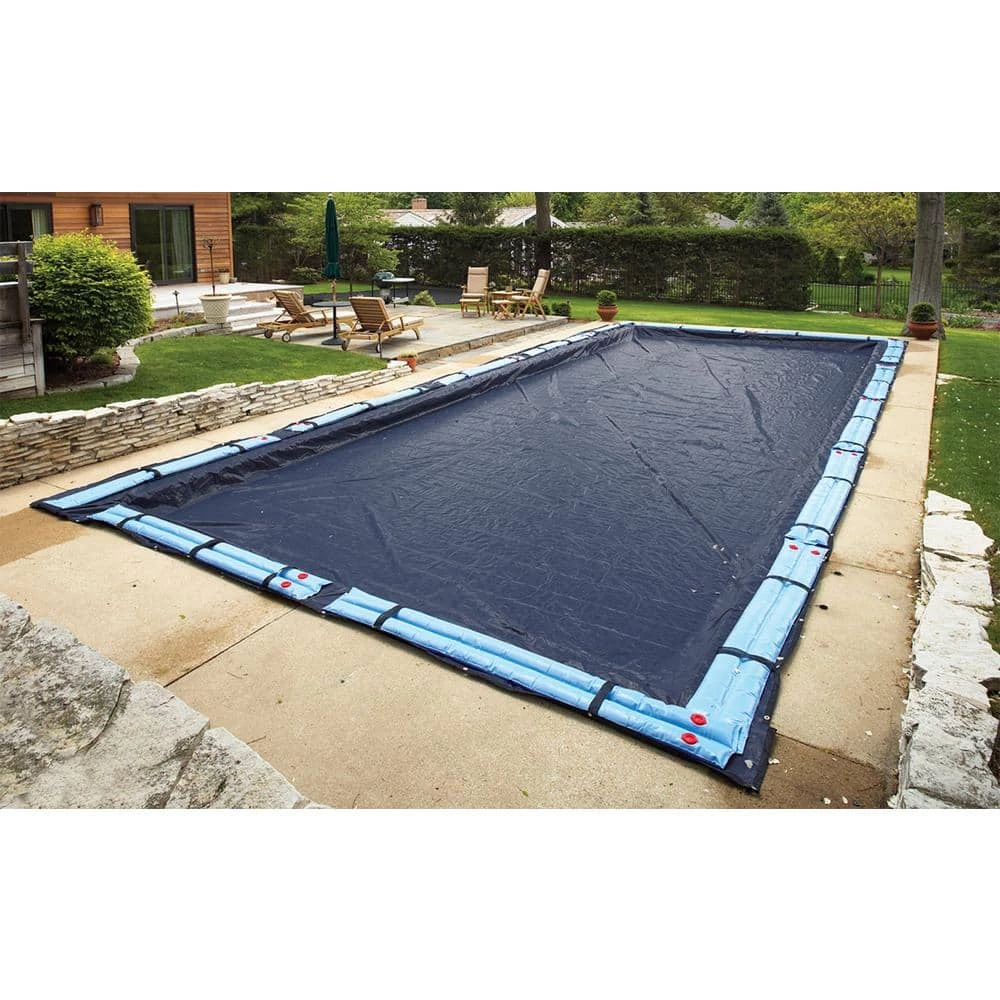 8-Year 30 ft. x 50 ft. Rectangular Navy Blue In Ground Winter Pool Cover by Blue Wave 4 8-Year 30 ft. x 50 ft. Rectangular Navy Blue In Ground Winter Pool Cover by Blue Wave - Image 2