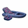 Campania Convertible 2-in-1 Pool Float Lounge/Caddy, Navy Hibiscus by Aqua LEISURE -Pool Supplies Sales Store navy hibiscus aqua leisure pool floats aql14856az 64 1000