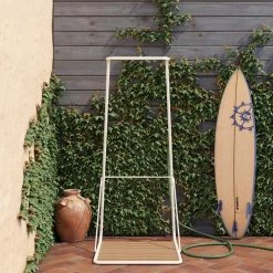 Rainey Outdoor Shower with XL Base and Waterfall Bar, White by Novogratz -Pool Supplies Sales Store novogratz outdoor showers 88907wht1e fa 1000