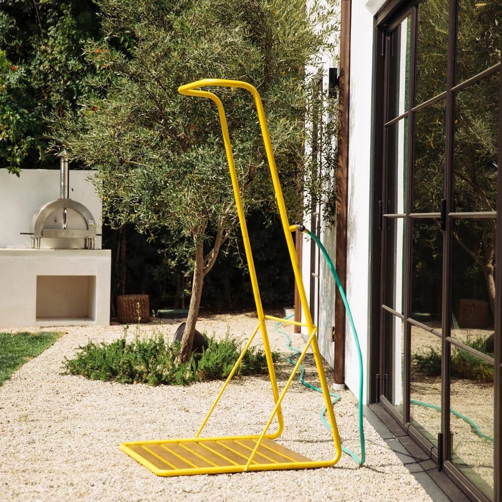 Rainey Outdoor Shower with XL Base and Waterfall Bar, Yellow by Novogratz 3 Rainey Outdoor Shower with XL Base and Waterfall Bar, Yellow by Novogratz
