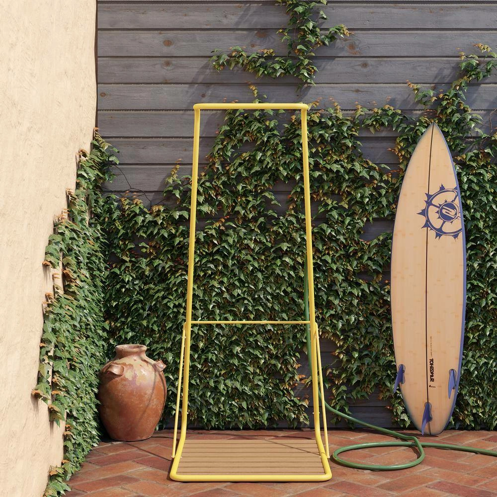 Rainey Outdoor Shower with XL Base and Waterfall Bar, Yellow by Novogratz 8 Rainey Outdoor Shower with XL Base and Waterfall Bar, Yellow by Novogratz - Image 6