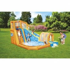 Hurricane Tunnel Blast Kids Inflatable Water Park with Slide by Bestway -Pool Supplies Sales Store orange bestway pool toys 53304e bw 31 1000
