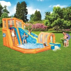 Hurricane Tunnel Blast Kids Inflatable Water Park with Slide by Bestway -Pool Supplies Sales Store orange bestway pool toys 53304e bw 4f 1000