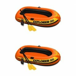 Explorer 300 Fishing 3-Person Inflatable Raft Boat (2-Pack) by Intex