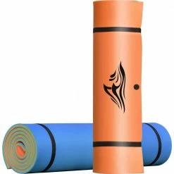 12 ft. x 6 ft. Orange Outdoor Water Activities Floating Water Mat, Water Lily Pad with Storage Straps by Unbranded