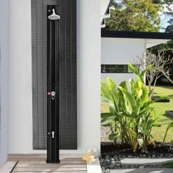 7.2 ft. Outdoor Solar Heated Hot and Cold Shower Adjustable Shower Head with Base by WELLFOR -Pool Supplies Sales Store outdoor showers op hpy 70623 31 1000