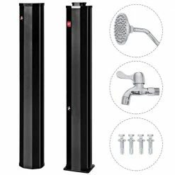 7.2 ft. Outdoor Solar Heated Hot and Cold Shower Adjustable Shower Head with Base by WELLFOR -Pool Supplies Sales Store outdoor showers op hpy 70623 44 1000