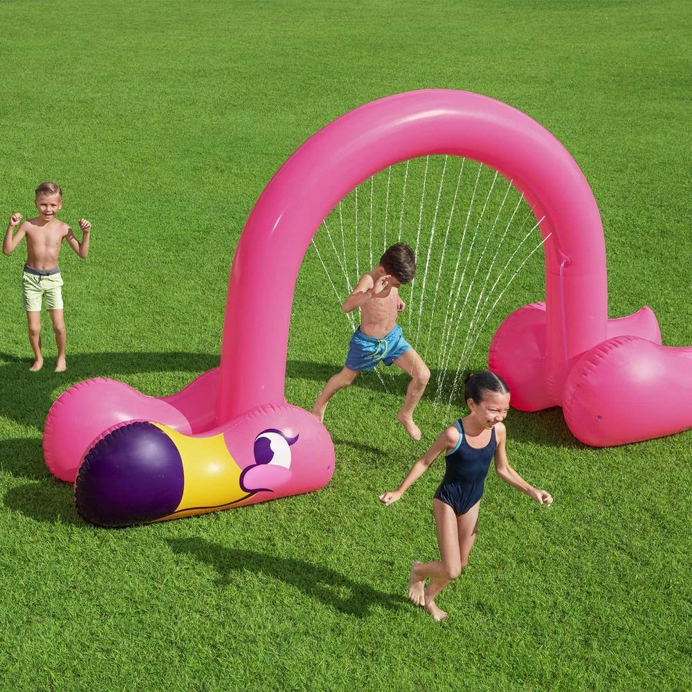 52382E Jumbo Pink Flamingo Inflatable Outdoor Kids Water Arch Sprinkler for Kids by Bestway 6 52382E Jumbo Pink Flamingo Inflatable Outdoor Kids Water Arch Sprinkler for Kids by Bestway - Image 4