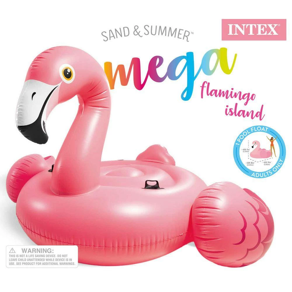57288EP Giant Inflatable 80 in. Mega Flamingo Island Ride On Pool Float by Intex 6 57288EP Giant Inflatable 80 in. Mega Flamingo Island Ride On Pool Float by Intex - Image 4
