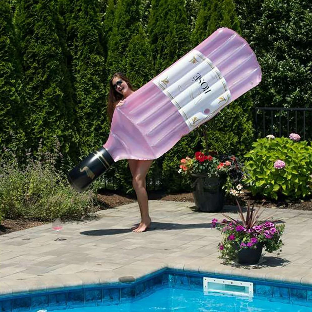 Pink Inflatable Rose Wine Bottle Floating Raft Mat for Swimming Pool by Swimline 6 Pink Inflatable Rose Wine Bottle Floating Raft Mat for Swimming Pool by Swimline - Image 4