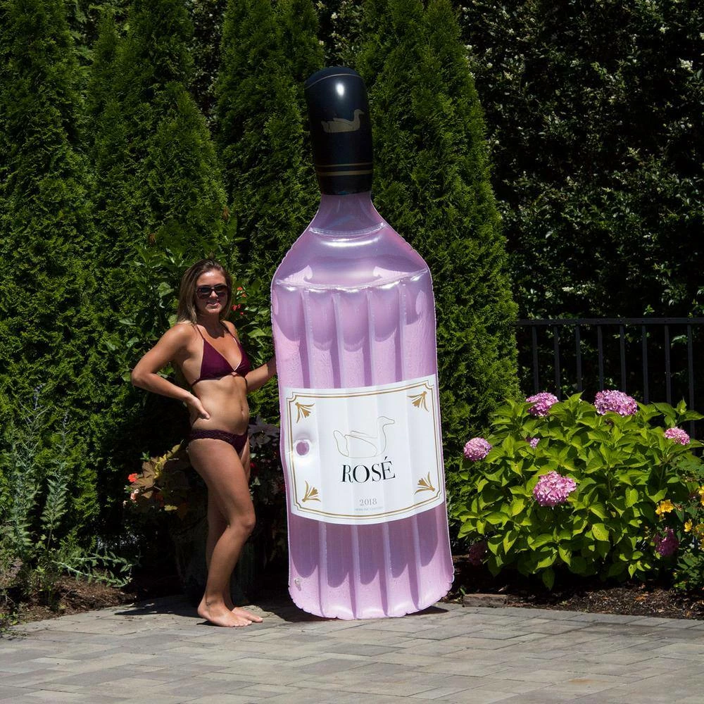 Pink Inflatable Rose Wine Bottle Floating Raft Mat for Swimming Pool by Swimline 12 Pink Inflatable Rose Wine Bottle Floating Raft Mat for Swimming Pool by Swimline - Image 10