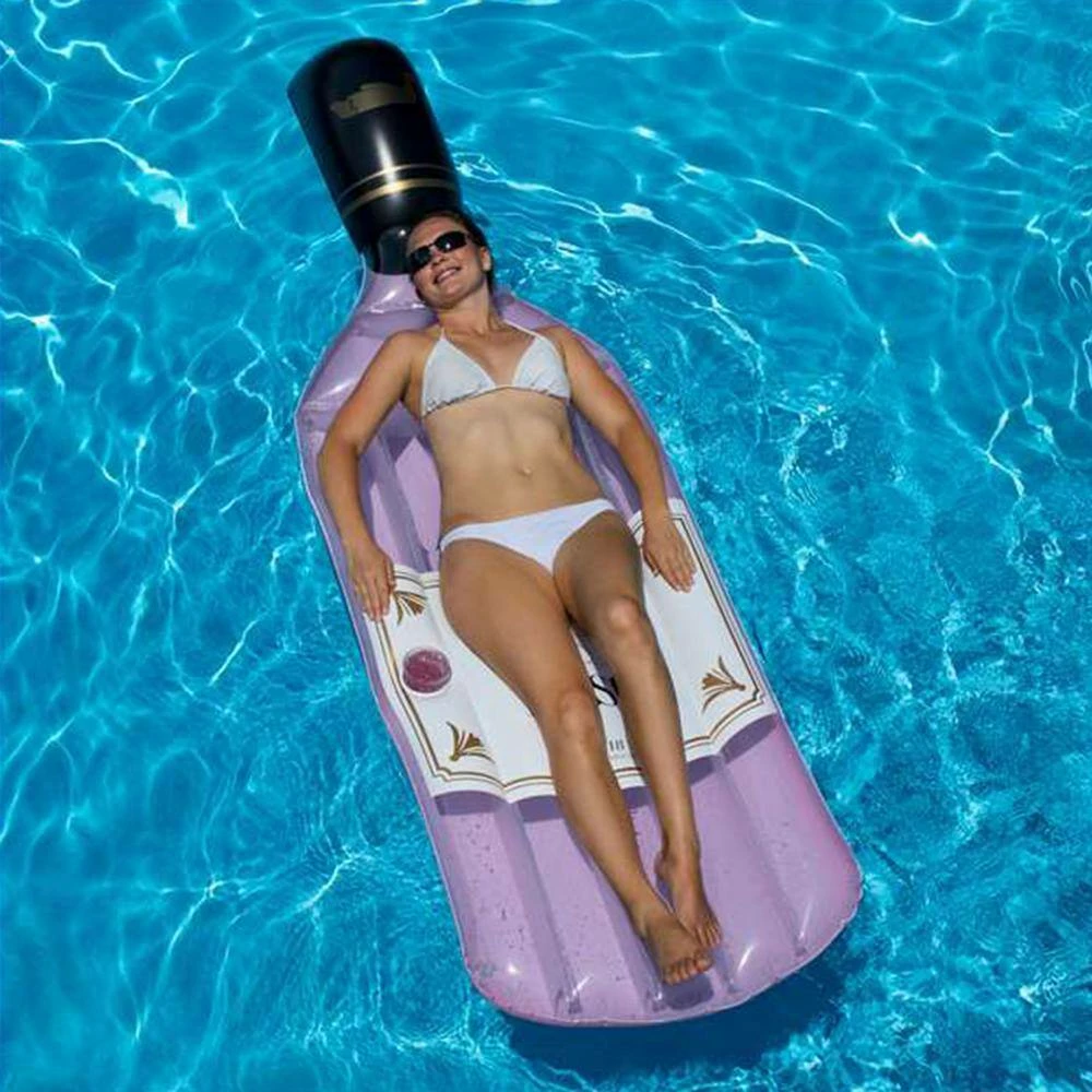 Pink Inflatable Rose Wine Bottle Floating Raft Mat for Swimming Pool by Swimline 8 Pink Inflatable Rose Wine Bottle Floating Raft Mat for Swimming Pool by Swimline - Image 6