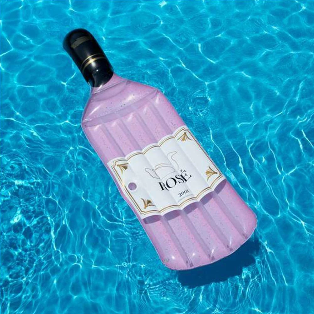 Pink Inflatable Rose Wine Bottle Floating Raft Mat for Swimming Pool by Swimline 4 Pink Inflatable Rose Wine Bottle Floating Raft Mat for Swimming Pool by Swimline - Image 2