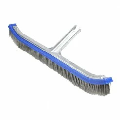 18 in. Blue Stainless Steel Concrete Pool Floor and Wall Algae Brush Head by Pool Central
