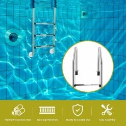 Stainless Steel Swimming Pool Ladder 3-Step for In Ground Pool by ANGELES HOME -Pool Supplies Sales Store pool ladders m77 8ba31 44 1000