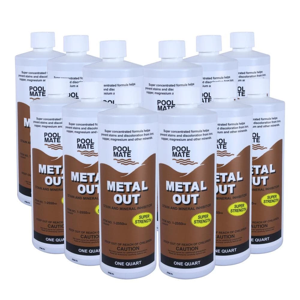 1 qt. Pool Metal Out Stain and Mineral Remover (12-Pack) by Pool Mate 3 1 qt. Pool Metal Out Stain and Mineral Remover (12-Pack) by Pool Mate