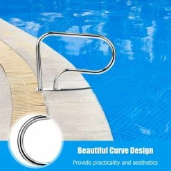 Stainless Steel Swimming Pool Hand Rail with Base Plate by ANGELES HOME -Pool Supplies Sales Store pool replacement parts 8ck70 op574 4f 1000