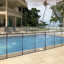 12 ft. x 4 ft. Outdoor Pool Fence with Section Kit Removable Mesh Barrier for in ground Pools Garden and Patio in Black by Unbranded -Pool Supplies Sales Store pool safety equipment xxx320 fence bl 1d 1000