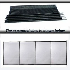 12 ft. x 4 ft. Outdoor Pool Fence with Section Kit Removable Mesh Barrier for in ground Pools Garden and Patio in Black by Unbranded -Pool Supplies Sales Store pool safety equipment xxx320 fence bl 1f 1000