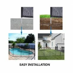 12 ft. x 4 ft. Outdoor Pool Fence with Section Kit Removable Mesh Barrier for in ground Pools Garden and Patio in Black by Unbranded -Pool Supplies Sales Store pool safety equipment xxx320 fence bl 31 1000