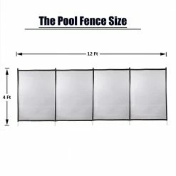 12 ft. x 4 ft. Outdoor Pool Fence with Section Kit Removable Mesh Barrier for in ground Pools Garden and Patio in Black by Unbranded -Pool Supplies Sales Store pool safety equipment xxx320 fence bl c3 1000