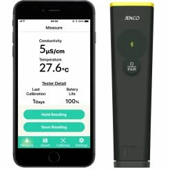 Waterproof Bluetooth Pool Conductivity/Salinity/TDS and Temperature Tester by Jenco