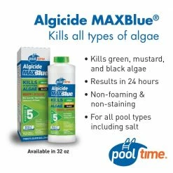 MAXBlue 32 oz. Algicide Pool Algaecide by Pool Time -Pool Supplies Sales Store pool time algaecide 15145ptm 4f 1000