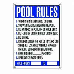 Pool Rules Swimming Pool Sign by Poolmaster