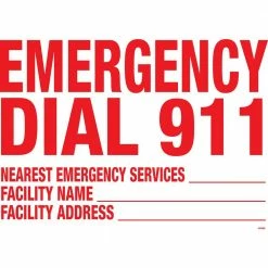 Residential or Commercial Swimming Pool Signs, 911 Facility Info by Poolmaster