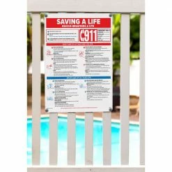 Saving a Life Swimming Pool and Spa Sign by Poolmaster