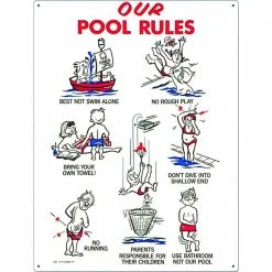 Our Pool Rules Swimming Pool Sign, Kid Animation by Poolmaster