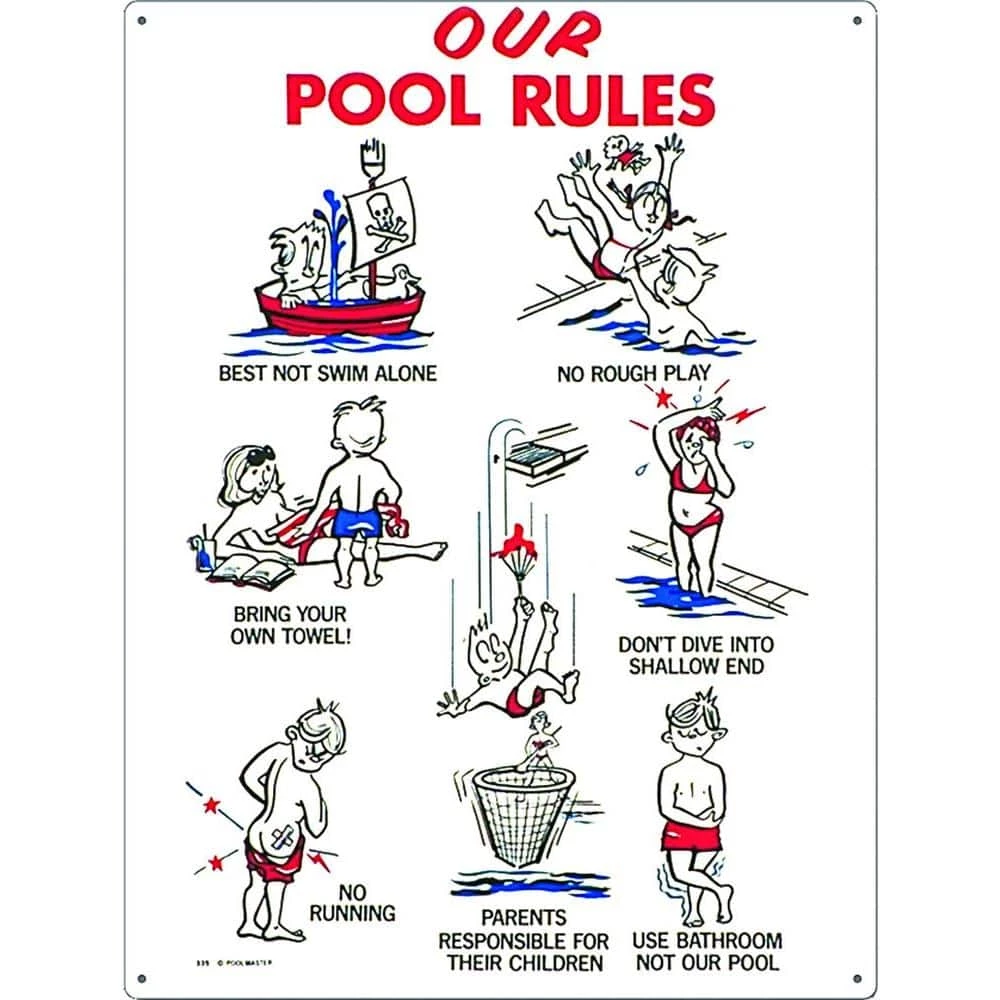 Our Pool Rules Swimming Pool Sign, Kid Animation by Poolmaster 3 Our Pool Rules Swimming Pool Sign, Kid Animation by Poolmaster