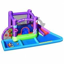 Inflatable Water Slide Castle Kids Bounce House w/Octopus Style Blower Excluded by Gymax -Pool Supplies Sales Store purple blue green red gymax pool toys gym09263 66 1000
