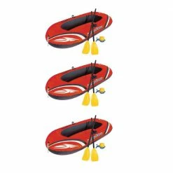 77 in. x 45 in. HydroForce Inflatable Pool Raft Set with Oars and Pump (3-Pack) by Bestway -Pool Supplies Sales Store red bestway pool floats 3 x 61062e bw 1d 1000
