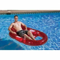 Deluxe Red and Blue Inflatable Oval Floating Swimming Pool Lounge (2-Pack) by Poolmaster -Pool Supplies Sales Store red blue poolmaster pool floats 85664 4f 1000