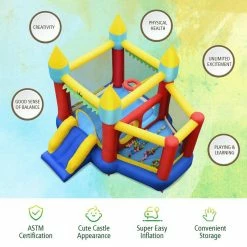 Inflatable Bounce House Slide Jumping Castle Ball Pit Tunnels Without Blower by Gymax -Pool Supplies Sales Store red blue yellow gymax pool floats gym06247 44 1000