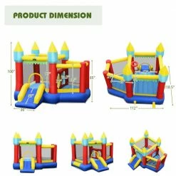 Inflatable Bounce House Slide Jumping Castle Ball Pit Tunnels Without Blower by Gymax -Pool Supplies Sales Store red blue yellow gymax pool floats gym06247 4f 1000