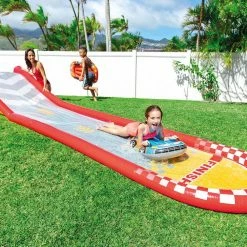 221 in. Inflatable Racing Fun Water Slide with 2 Surf Riders by Intex -Pool Supplies Sales Store red intex pool toys 57167ep 4f 1000