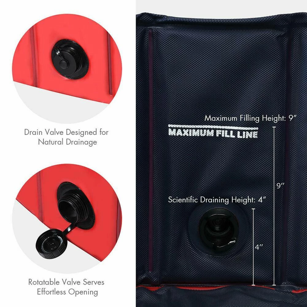 Red Foldable Leakproof Dog Pet Pool Bathing Tub Kiddie Pool for Dogs Cats and Kids by ANGELES HOME 7 Red Foldable Leakproof Dog Pet Pool Bathing Tub Kiddie Pool for Dogs Cats and Kids by ANGELES HOME - Image 5