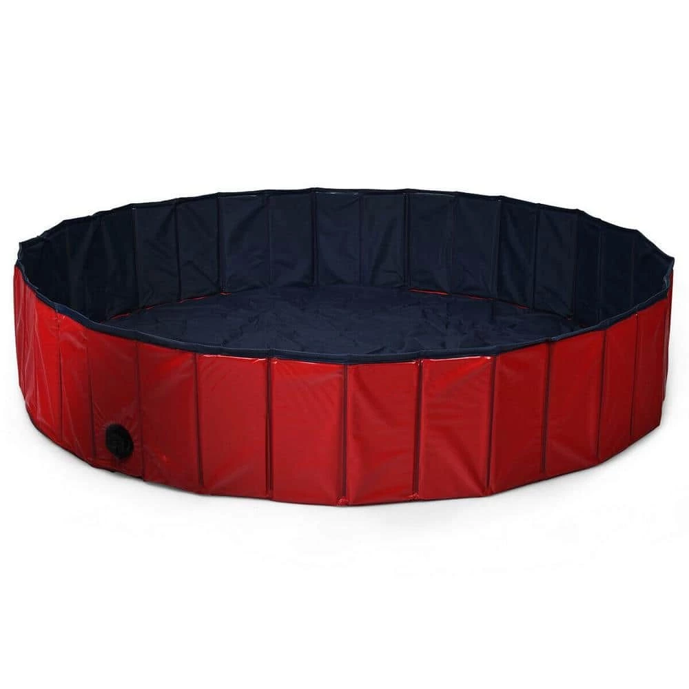 Red Foldable Leakproof Dog Pet Pool Bathing Tub Kiddie Pool for Dogs Cats and Kids by ANGELES HOME 3 Red Foldable Leakproof Dog Pet Pool Bathing Tub Kiddie Pool for Dogs Cats and Kids by ANGELES HOME