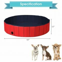 Red Foldable Leakproof Dog Pet Pool Bathing Tub Kiddie Pool for Dogs Cats and Kids by ANGELES HOME 10 Red Foldable Leakproof Dog Pet Pool Bathing Tub Kiddie Pool for Dogs Cats and Kids by ANGELES HOME -Pool Supplies Sales Store red pool toys ck01 ps48re c3 1000