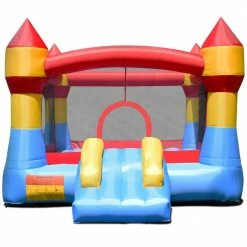 110.5 in. x 146 in. x 91 in. Cloth Red Inflatable Bounce House Castle Jumper Moonwalk Playhouse Slide without Blower by Gymax