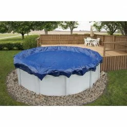 15-Year 36 ft. Round Blue Above-Ground Winter Pool Cover by Blue Wave -Pool Supplies Sales Store royal blue blue wave winter pool covers bwc915 31 1000